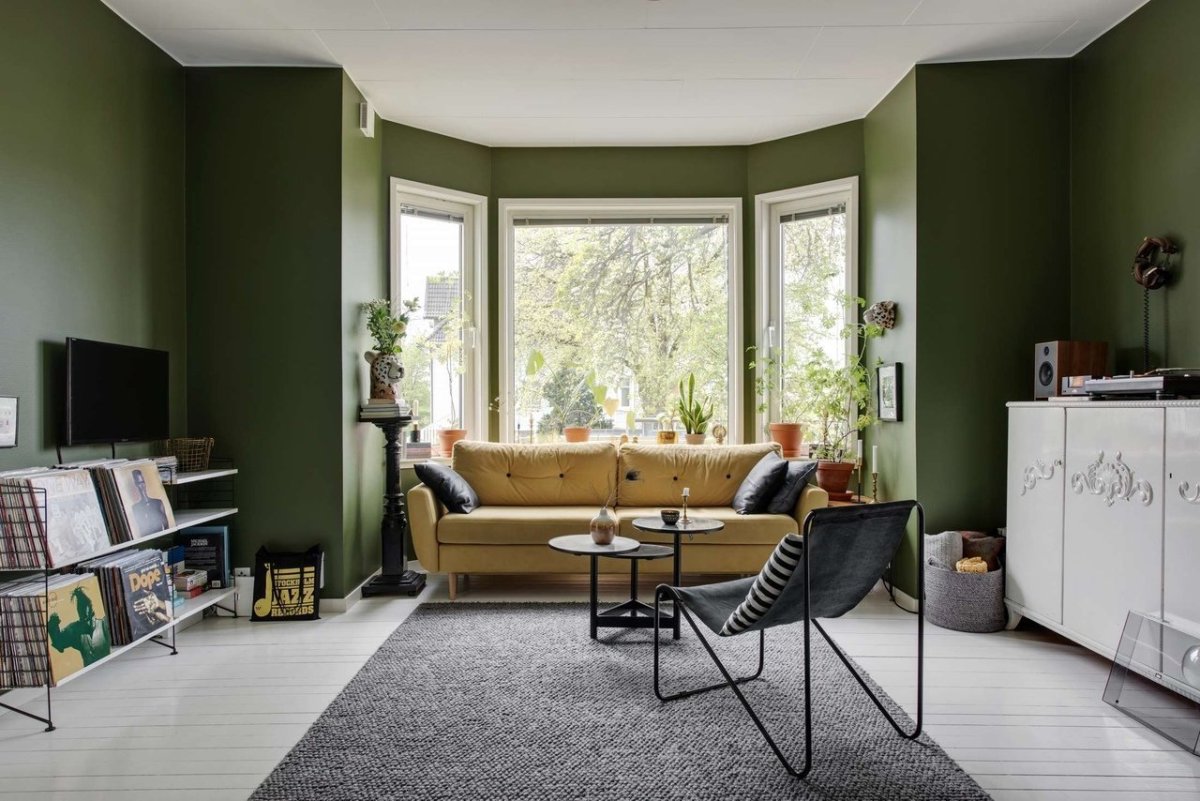 Спальня в салатовых тонах