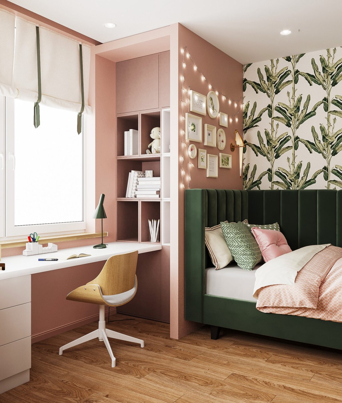 Спальня-гостиная с зонированием17м