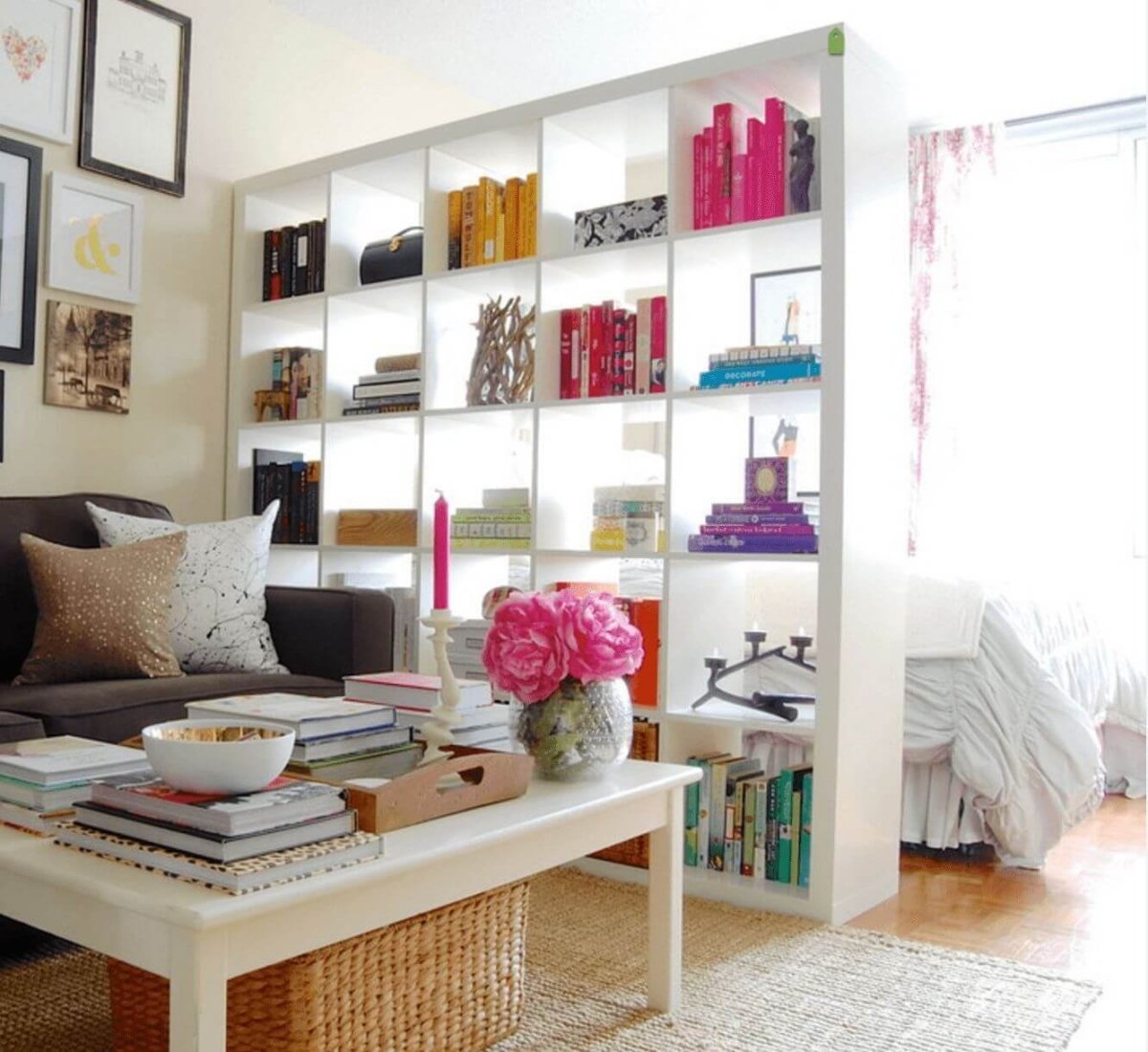 Стеллаж икеа зонирование однокомнатной