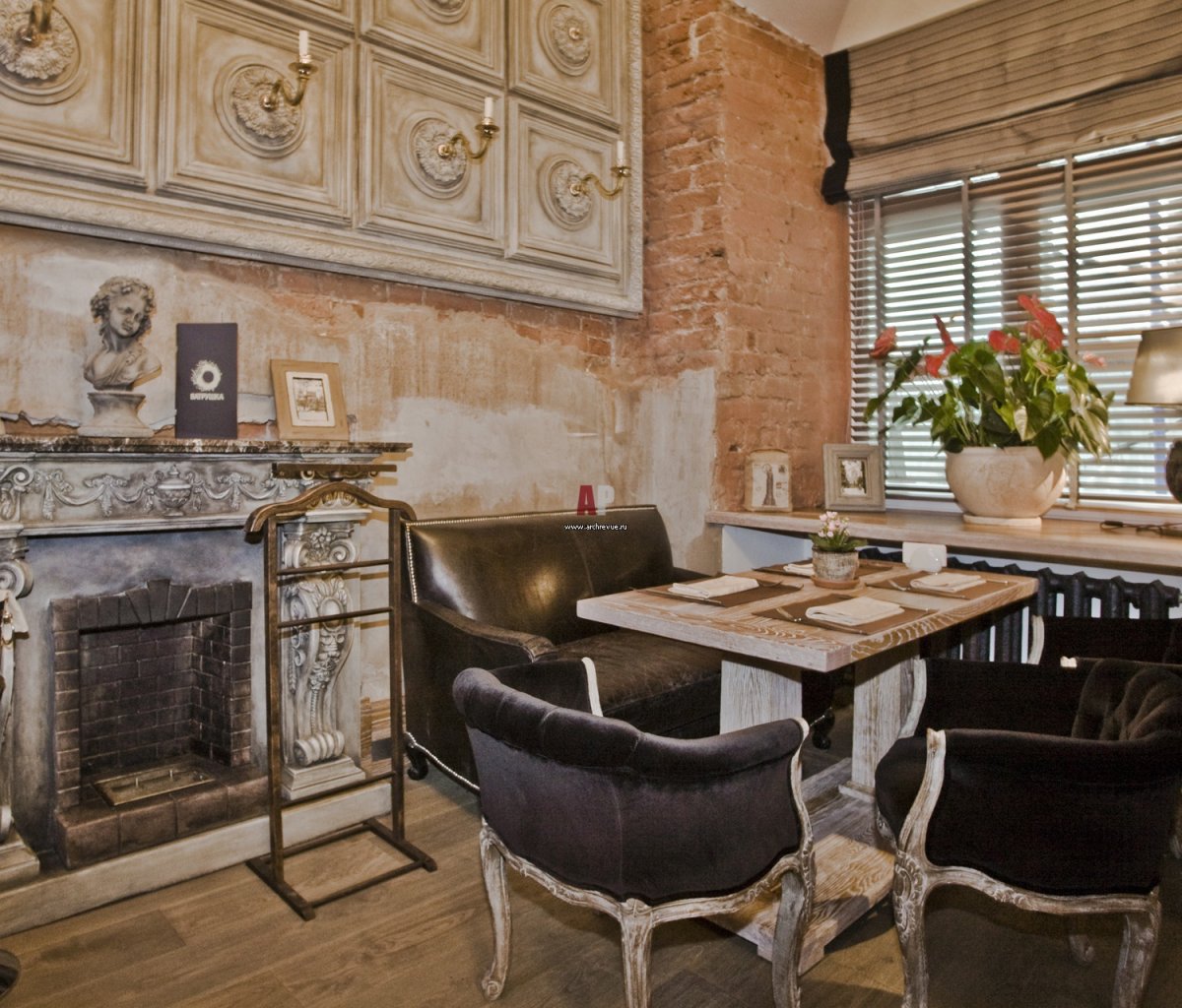 Стиль гранж в интерьере кафе