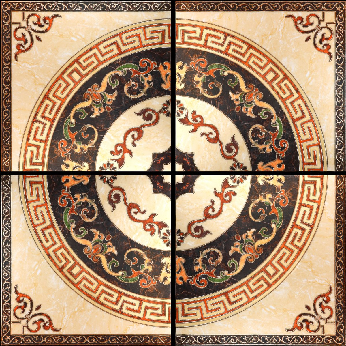 Azzo Ceramics panno 12036 панно напольное 120х120 (из 4-х пл...