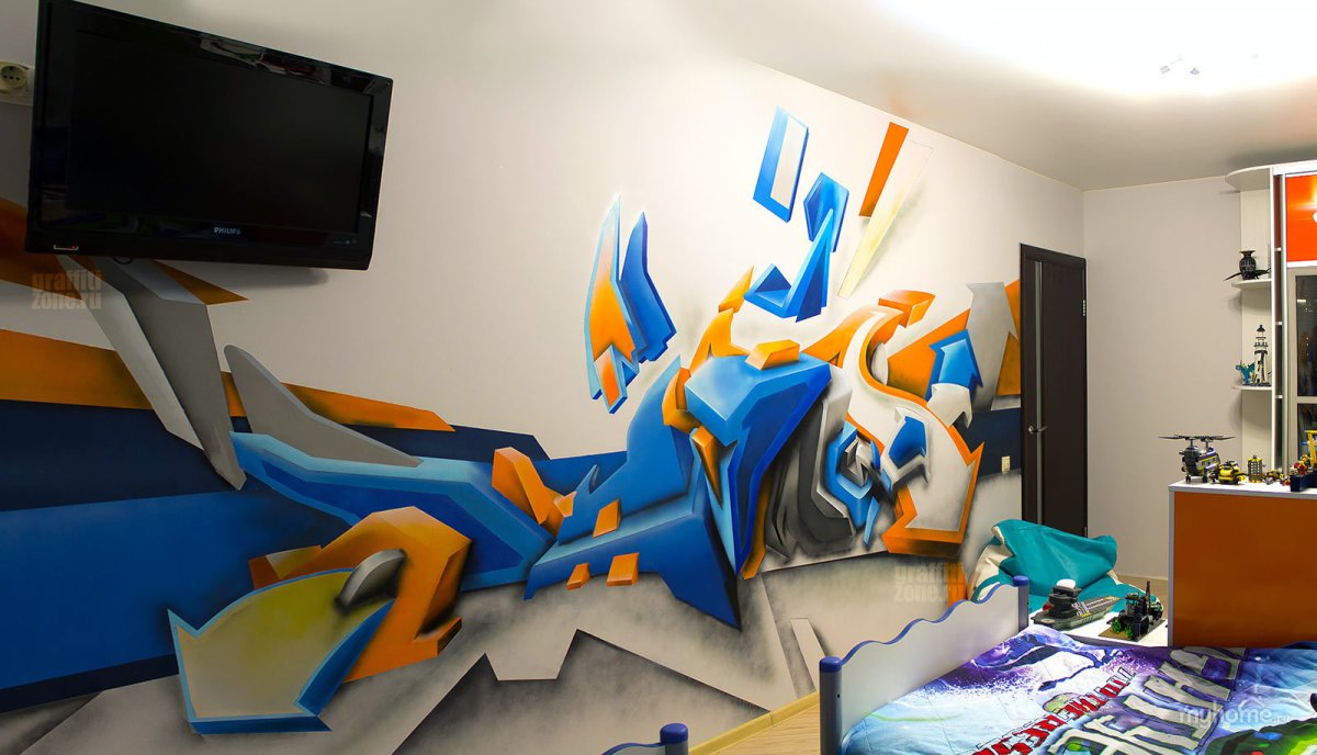 Роспись стен в спортивном стиле