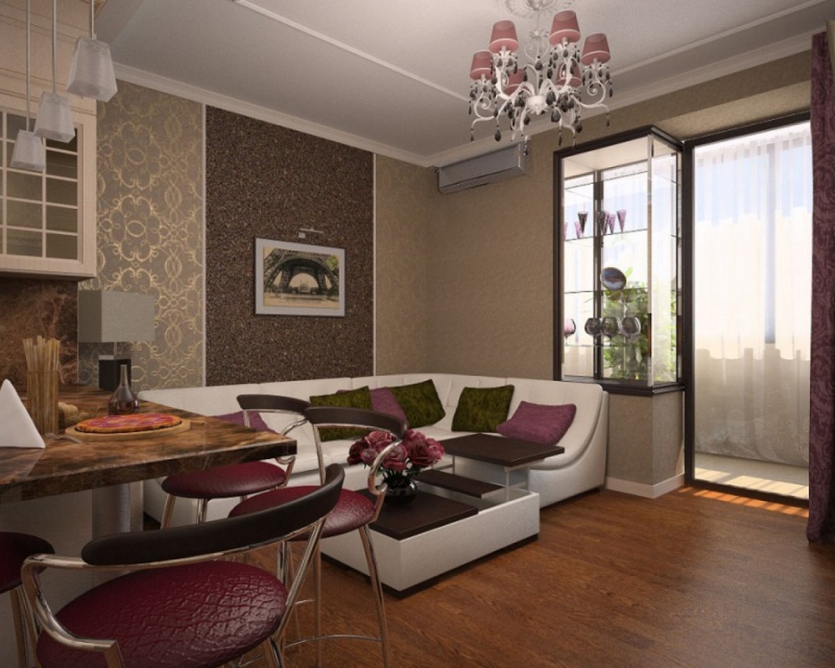 Кухня-гостиная 20 кв.м евродвушка