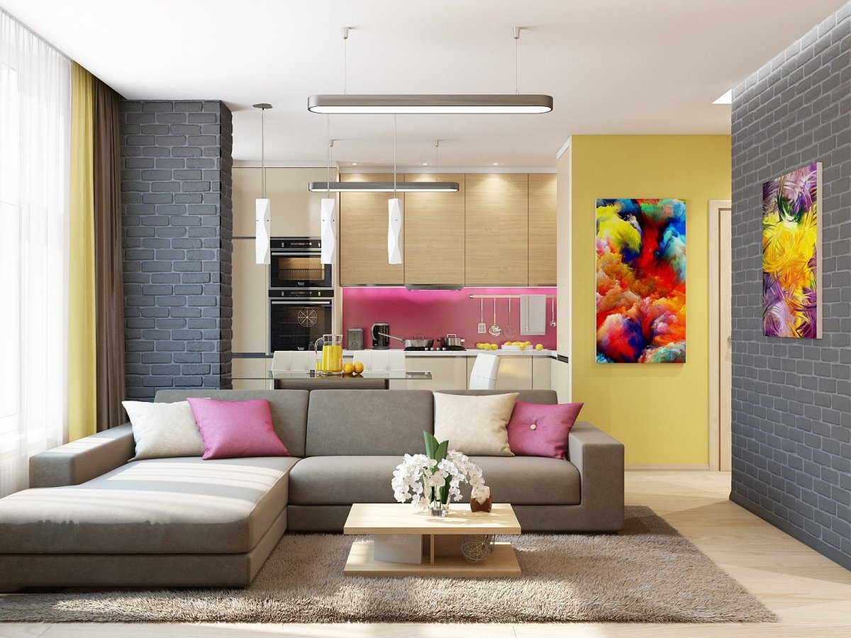 Светильники в интерьере однокомнатной квартиры