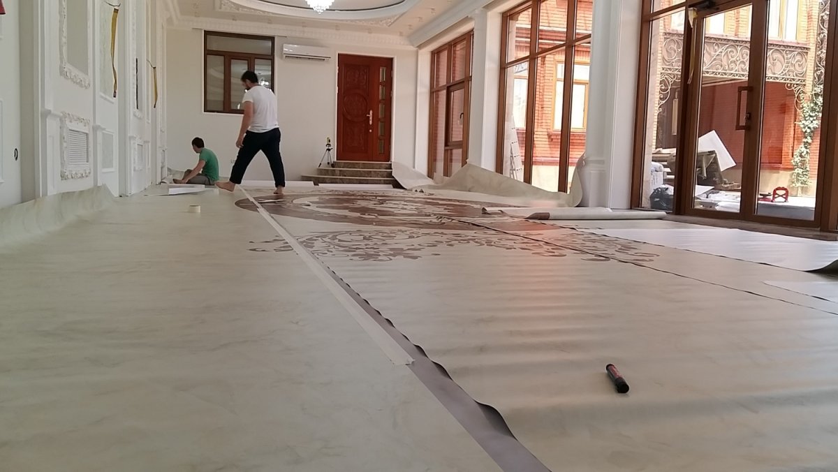 Наливной пол мраморный