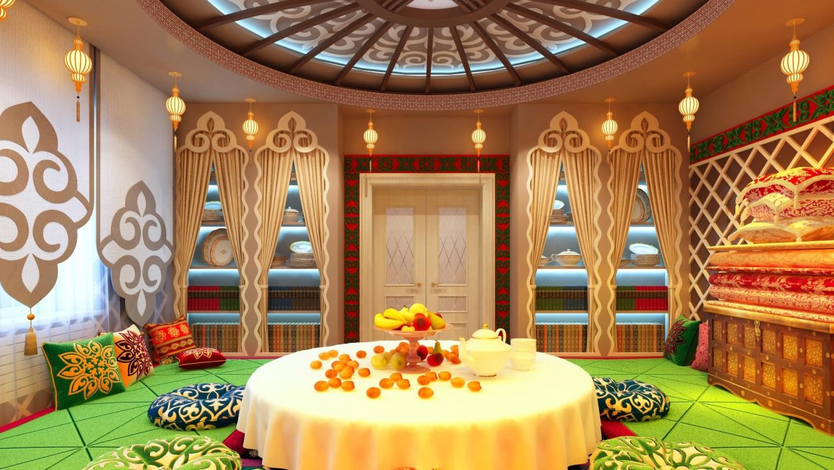 Зал в казахском стиле