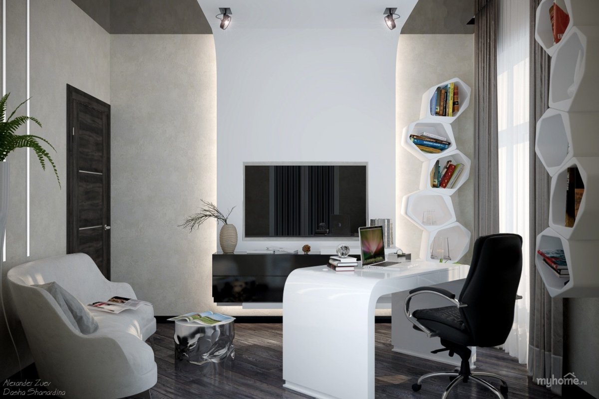 Кабинет в стиле Хай тек