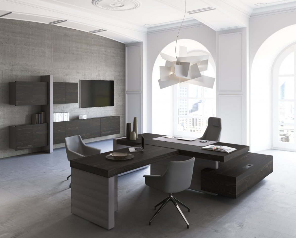Дизайнерские кабинеты руководителя в стиле хайтек