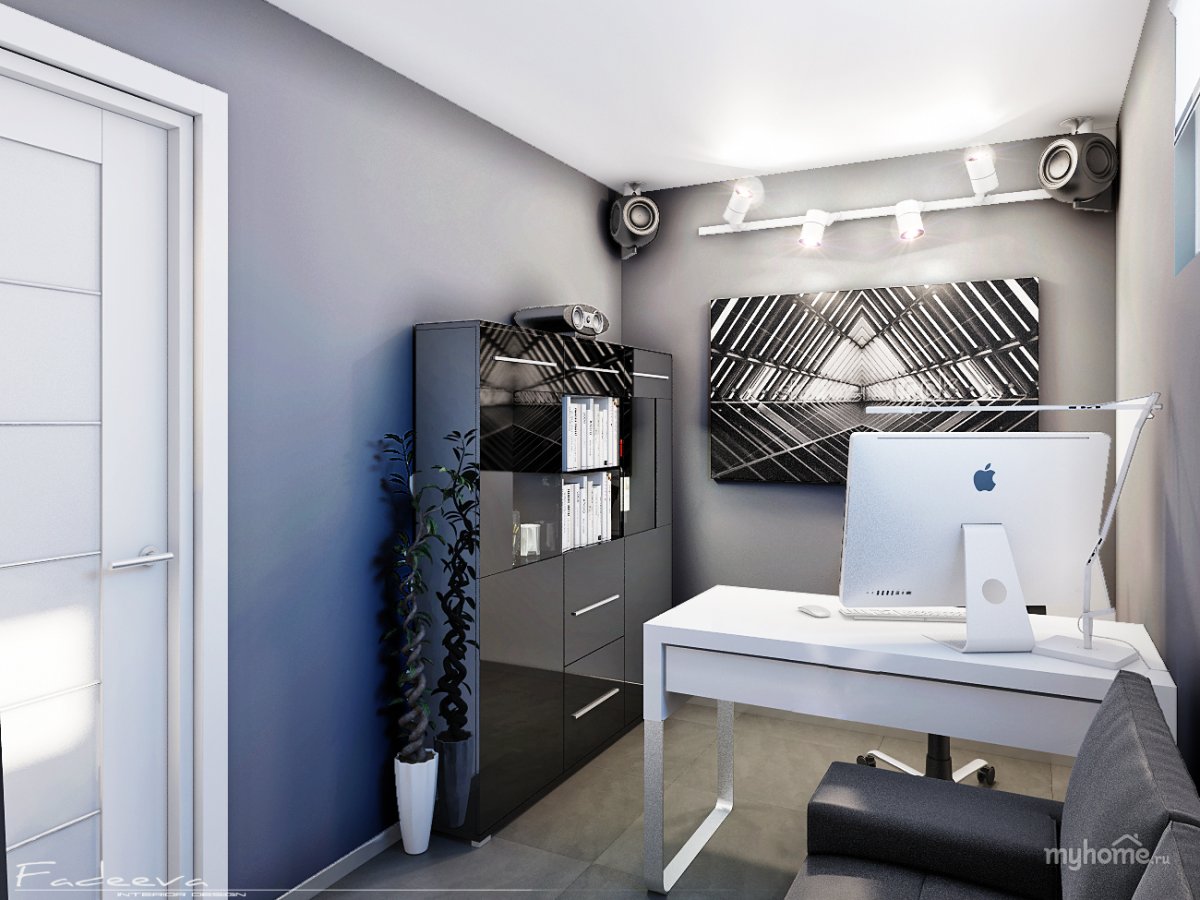 Спальня кабинет в стиле хайтек