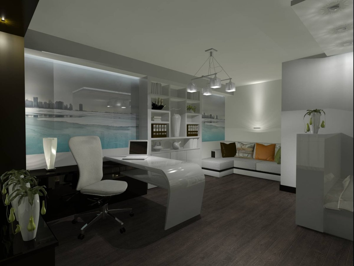 Офисный интерьер хайтек