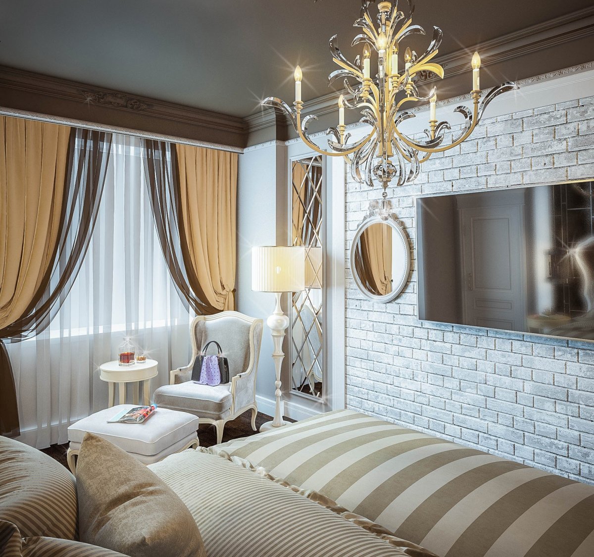 Гостиная Неоклассика шторы