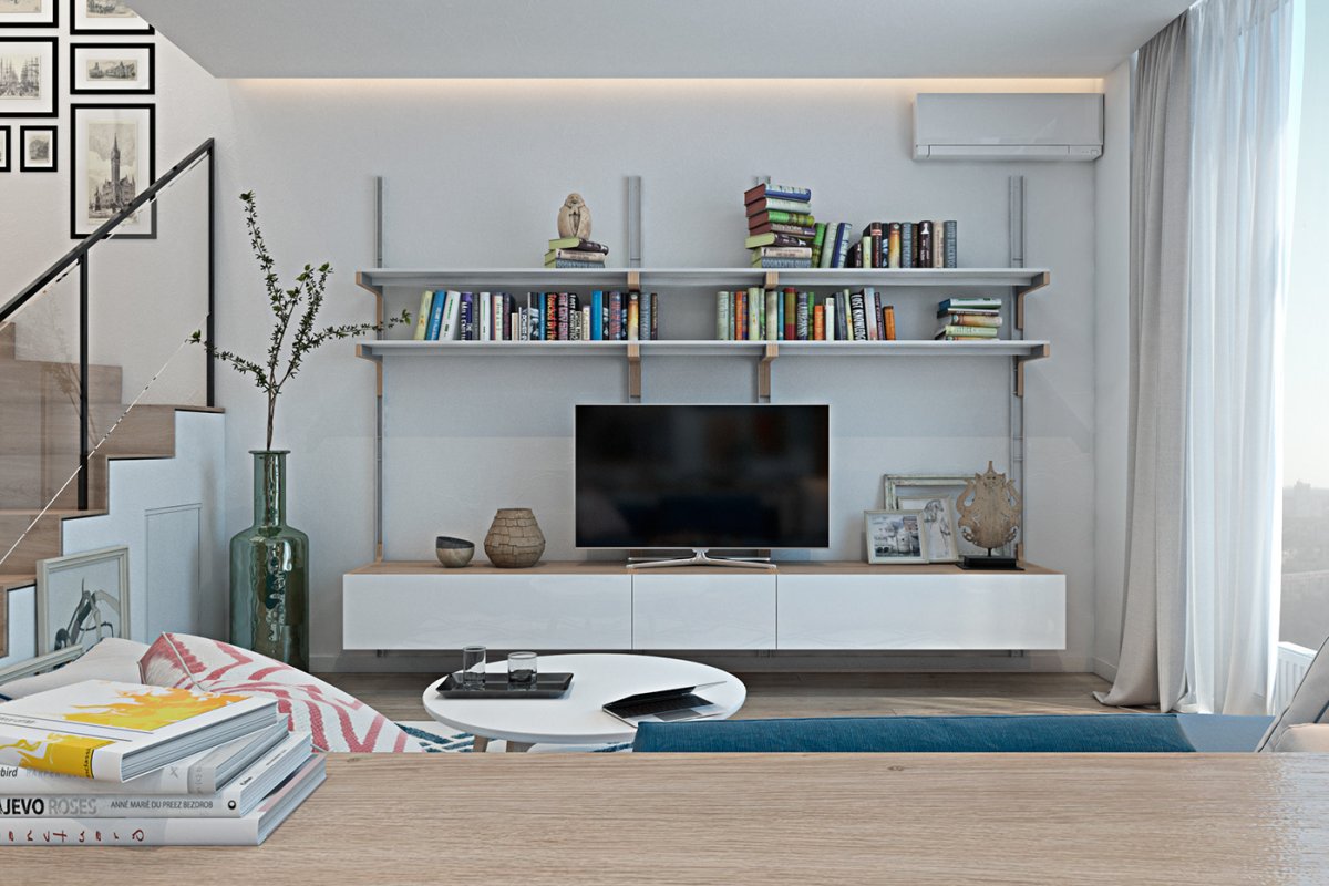 Телевизор в скандинавском стиле