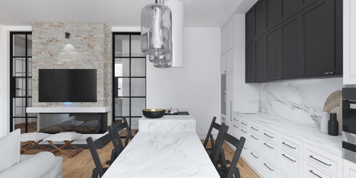 Стенка под телевизор в скандинавском стиле