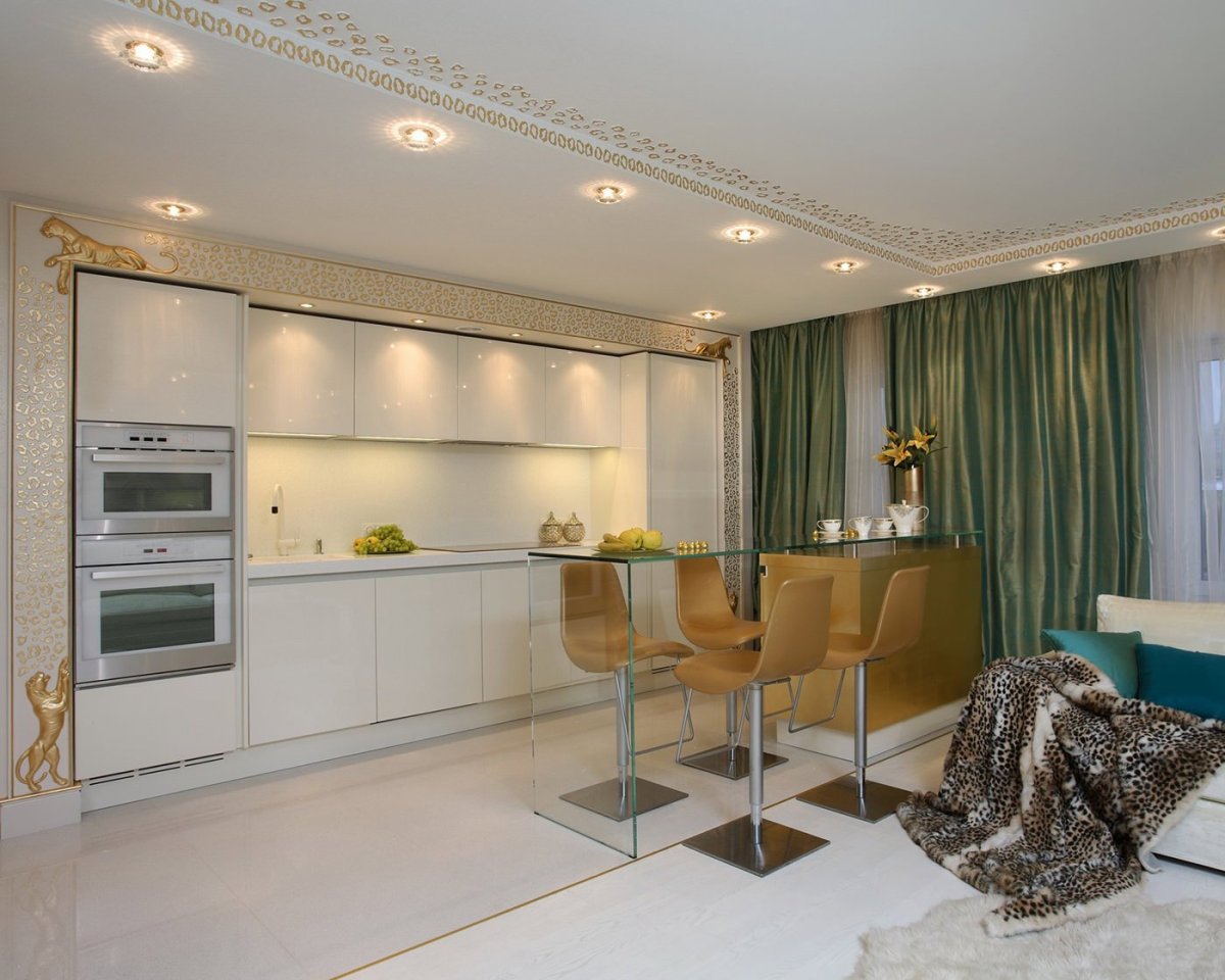 Кухня-гостиная в стиле арт деко