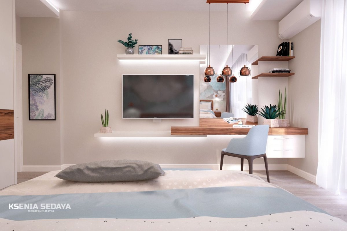 Стена под телевизор в гостиной