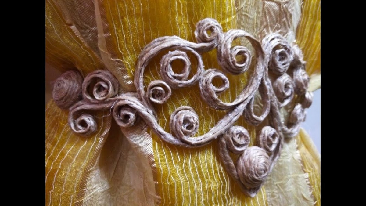 Подхват для штор джутовая филигрань