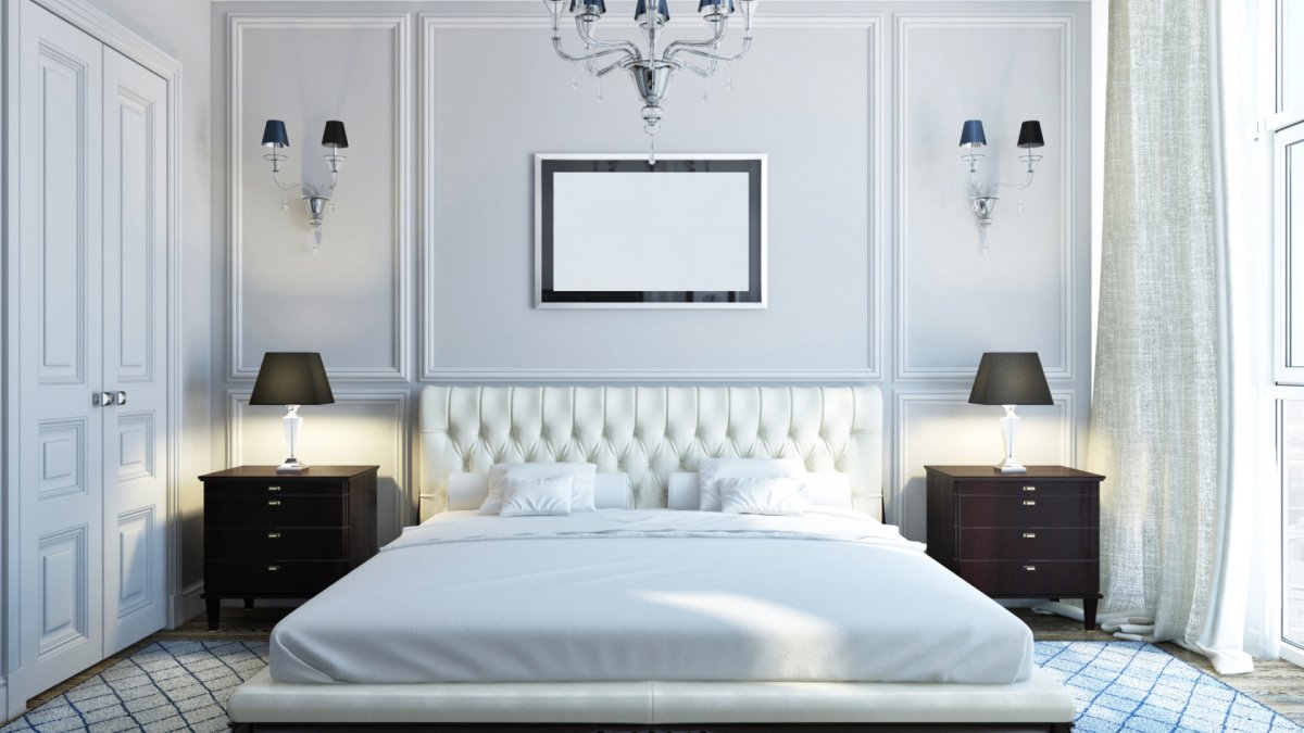 Молдинги в спальне