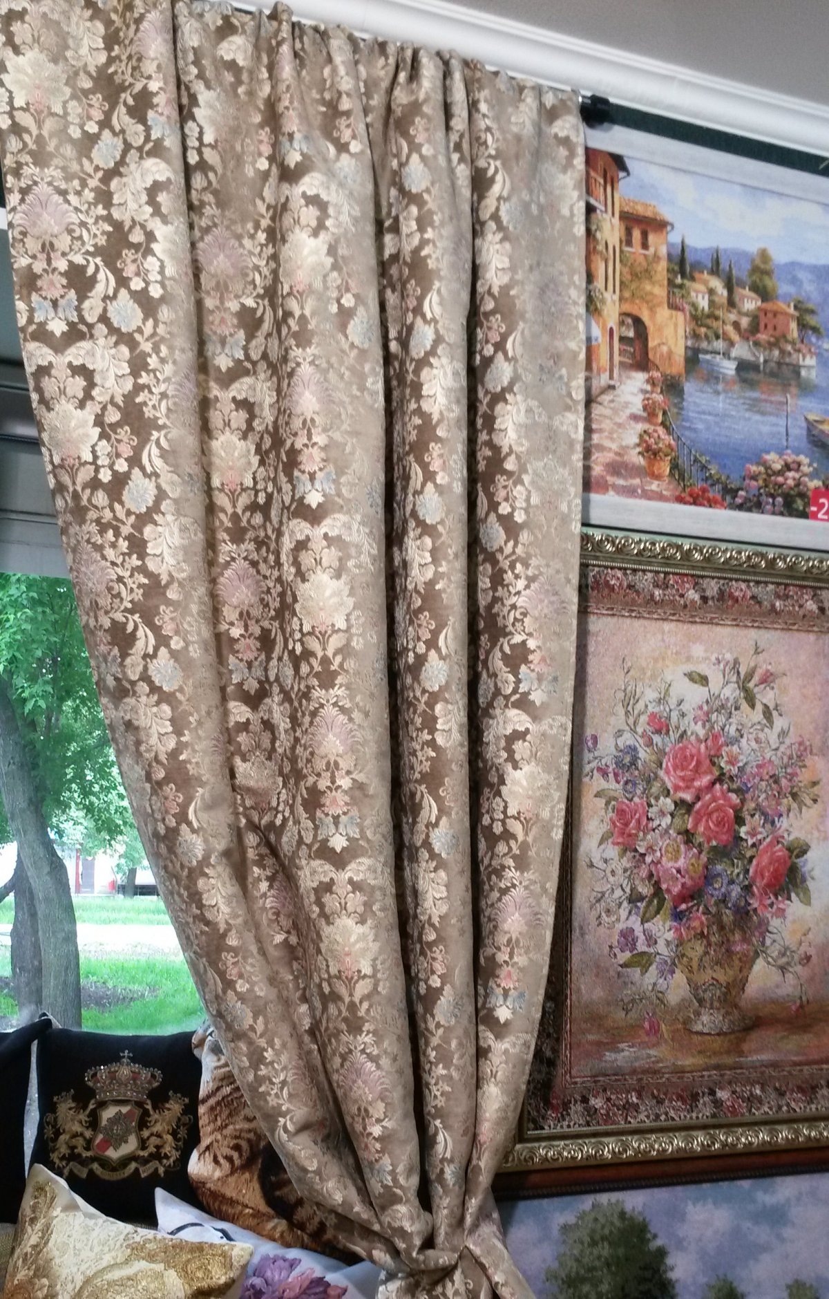 Шторы гобелен в интерьере