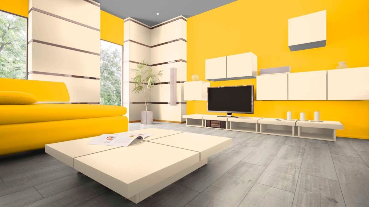Светло желтая гостиная