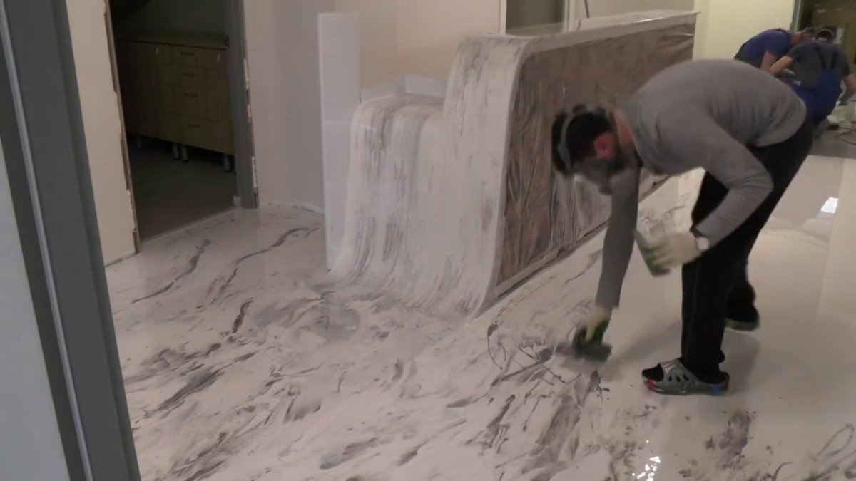 Наливной пол мраморный