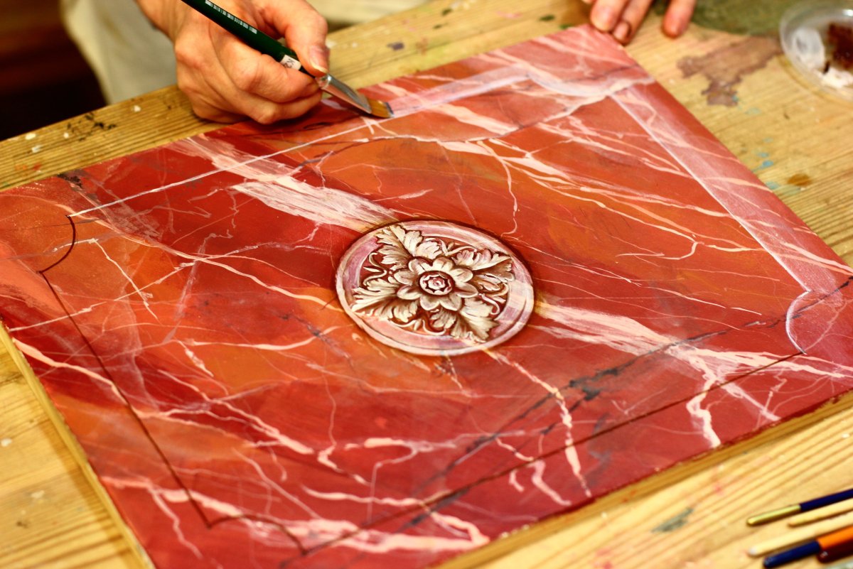 Альфрейная живопись под мрамор