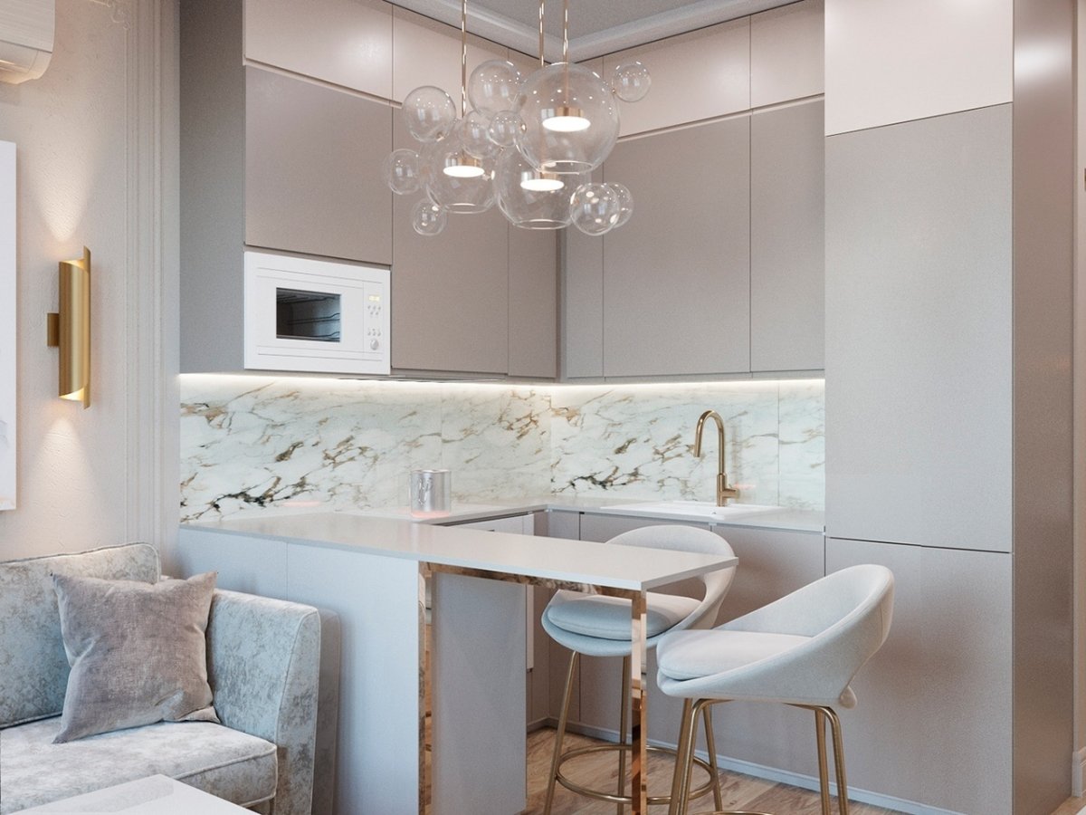 Светлый интерьер однокомнатной квартиры