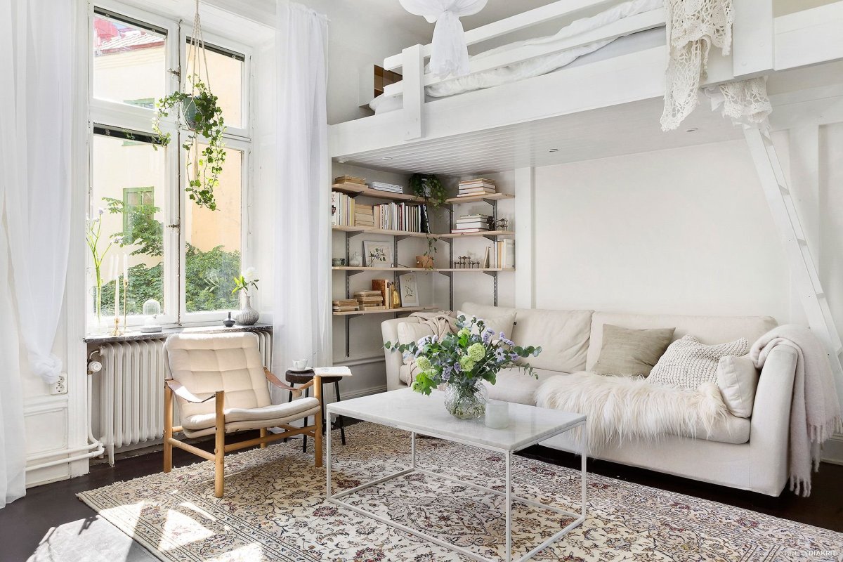 Красивый интерьер в светлых тонах