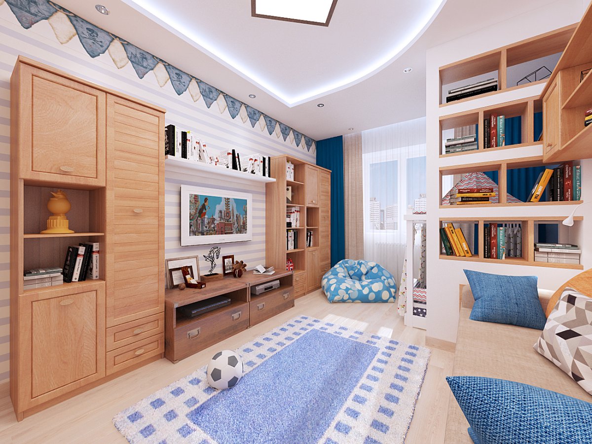 Спальня-гостиная в проходной комнате