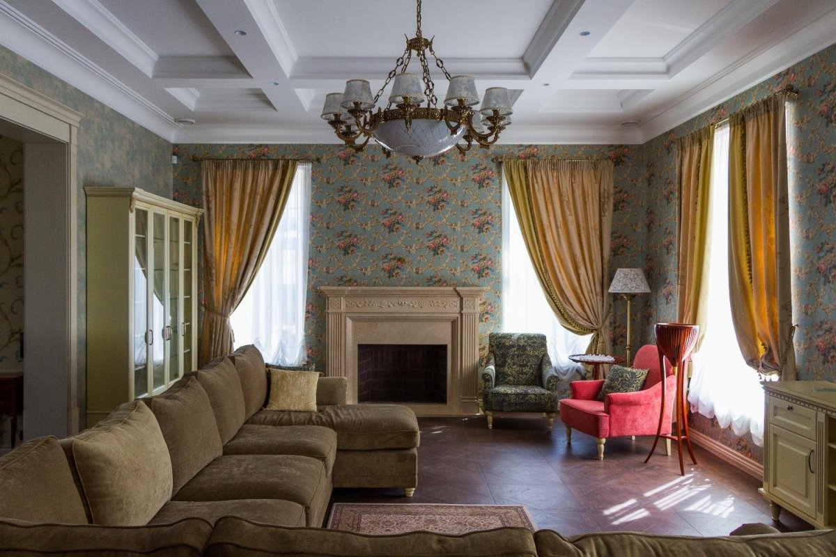 Шторы в английском стиле для гостиной