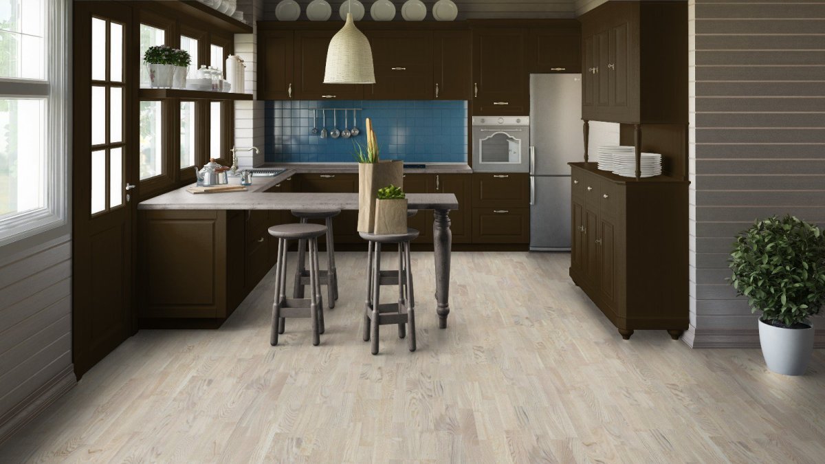 Виниловая плитка на пол кухни