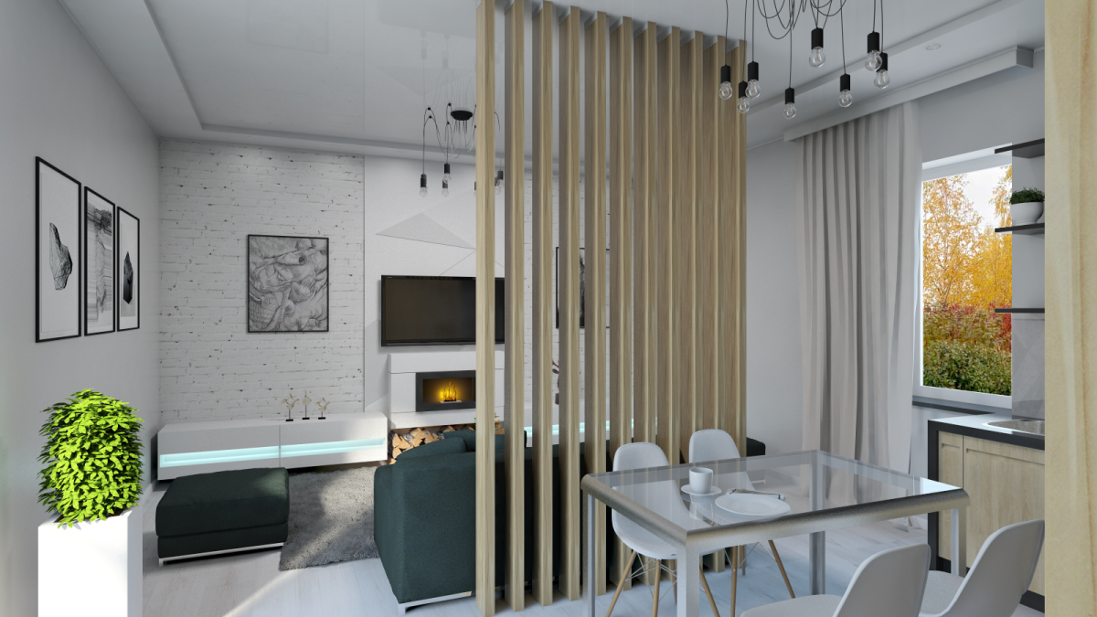 Деревянные перегородки для зонирования