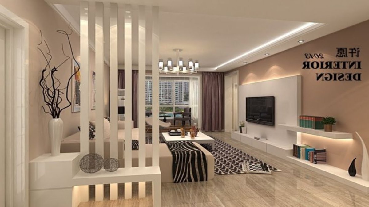 Дизайнерская перегородка для зонирования гостиной комнаты