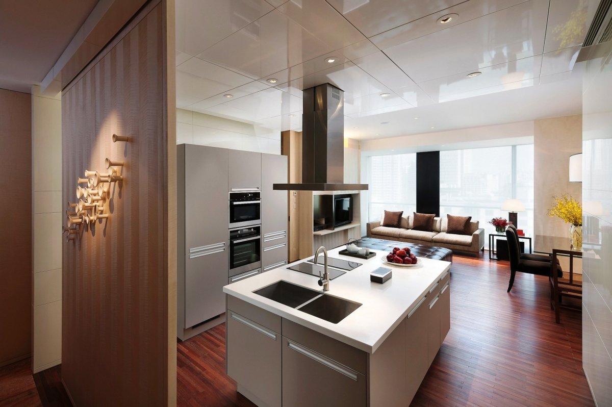 Кухня-гостиная в стиле Хай-тек