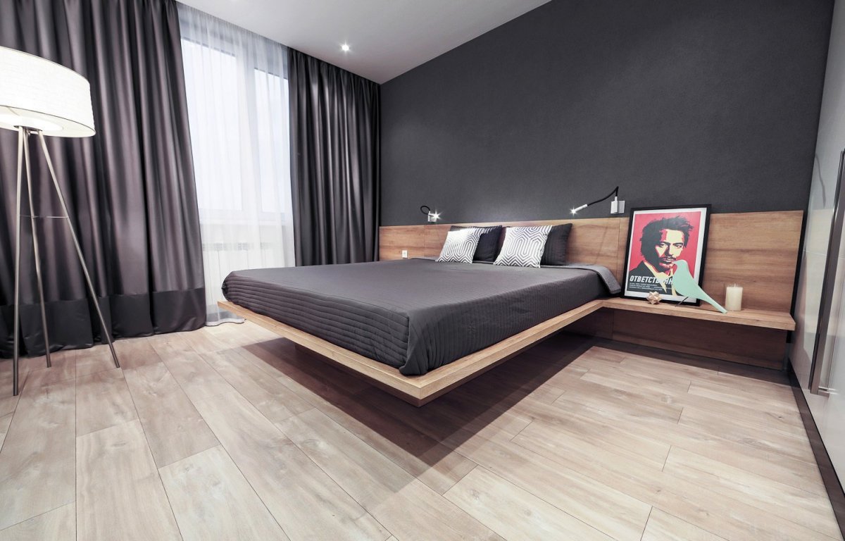 Темный пол в интерьере