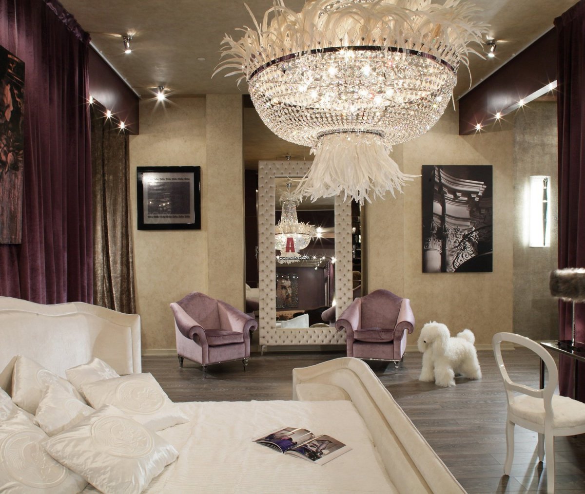 Спальня в стиле гламур