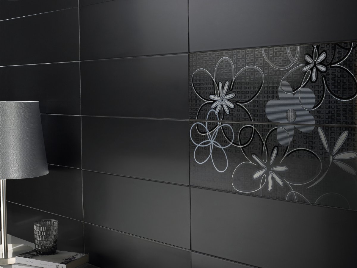 Матовая плитка с глянцевым узором