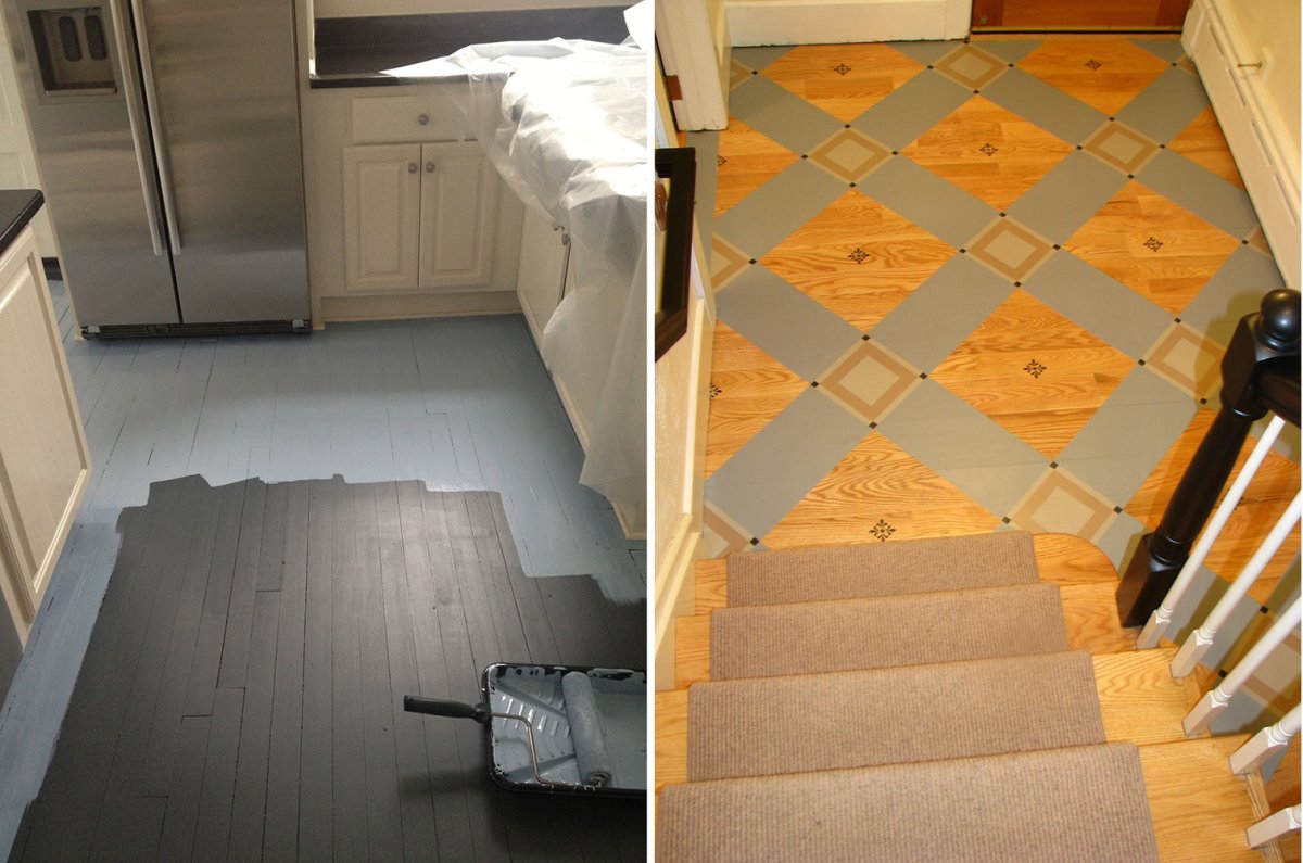 Зеленый линолеум на кухне