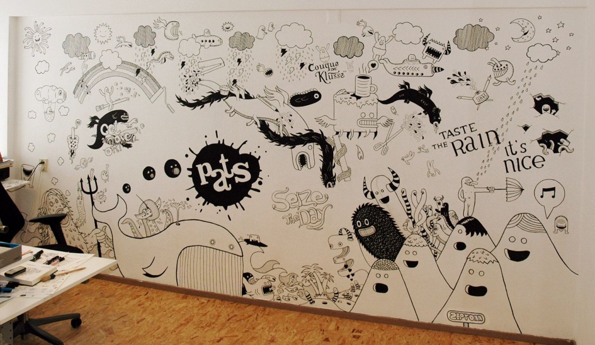 Идеи для рисунков на стену в комнате