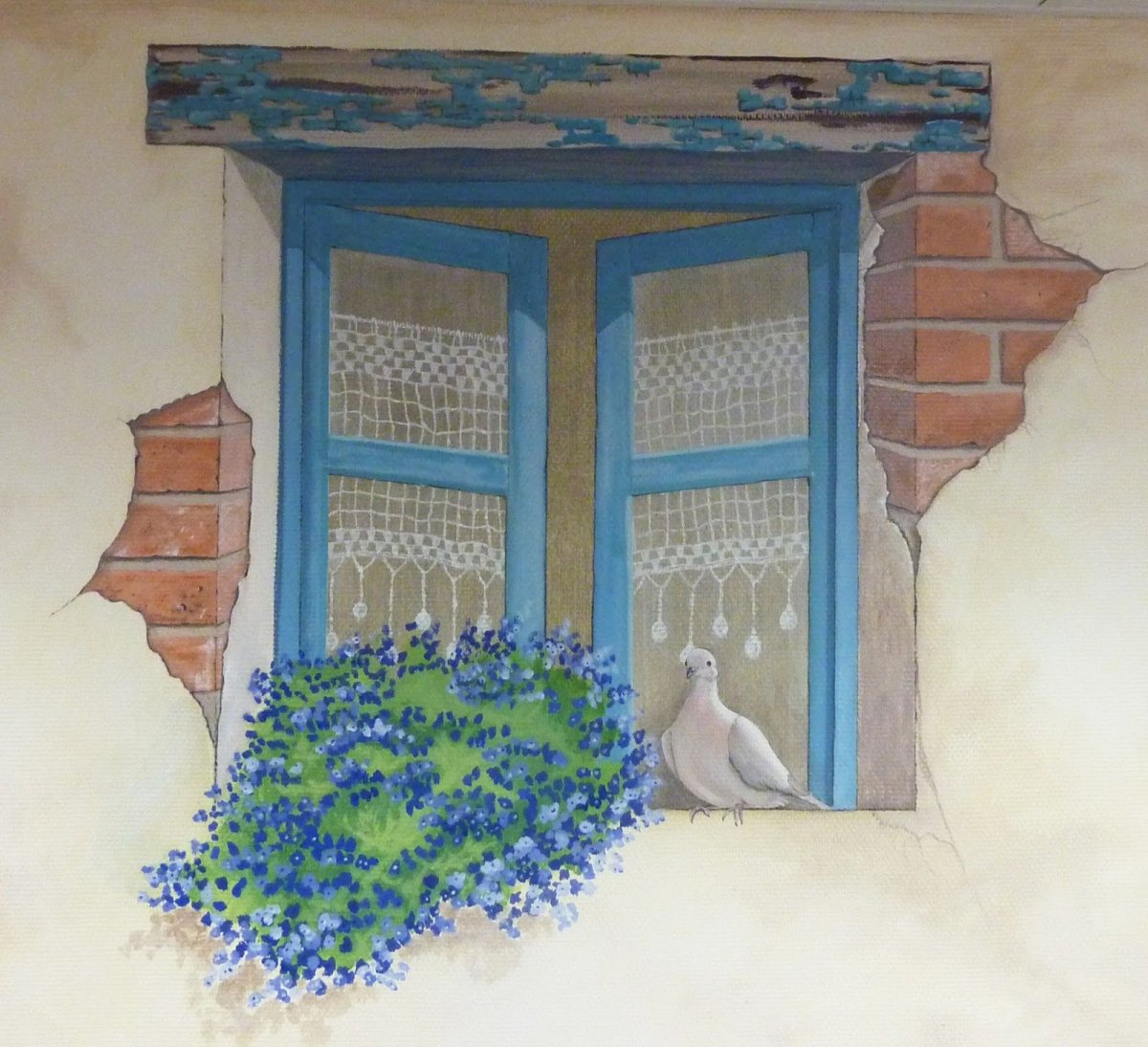 Рисунок на стене в стиле Прованс