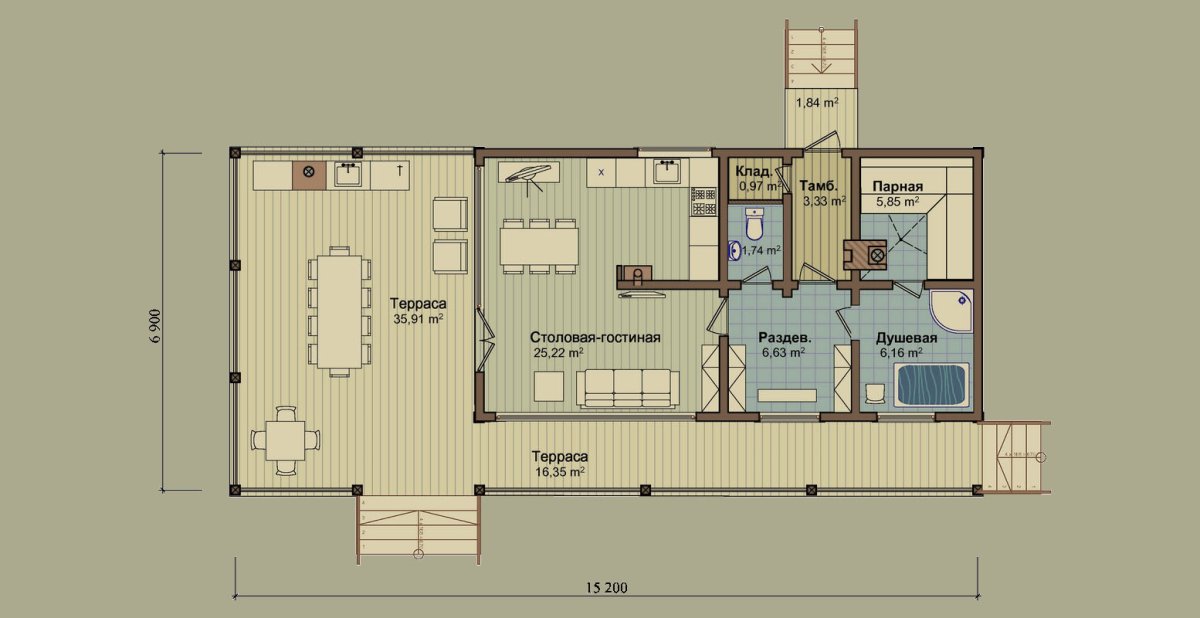 Отделка предбанника