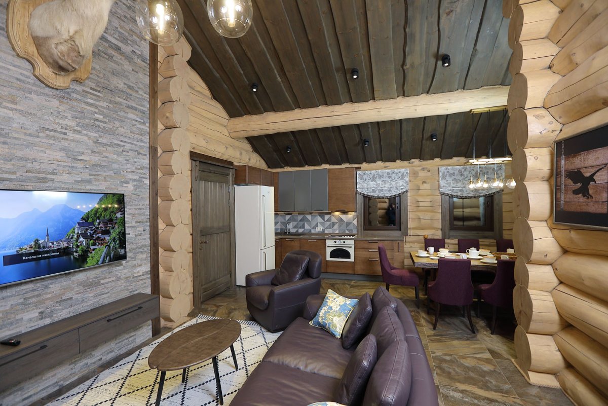 Интерьер бани в стиле Шале