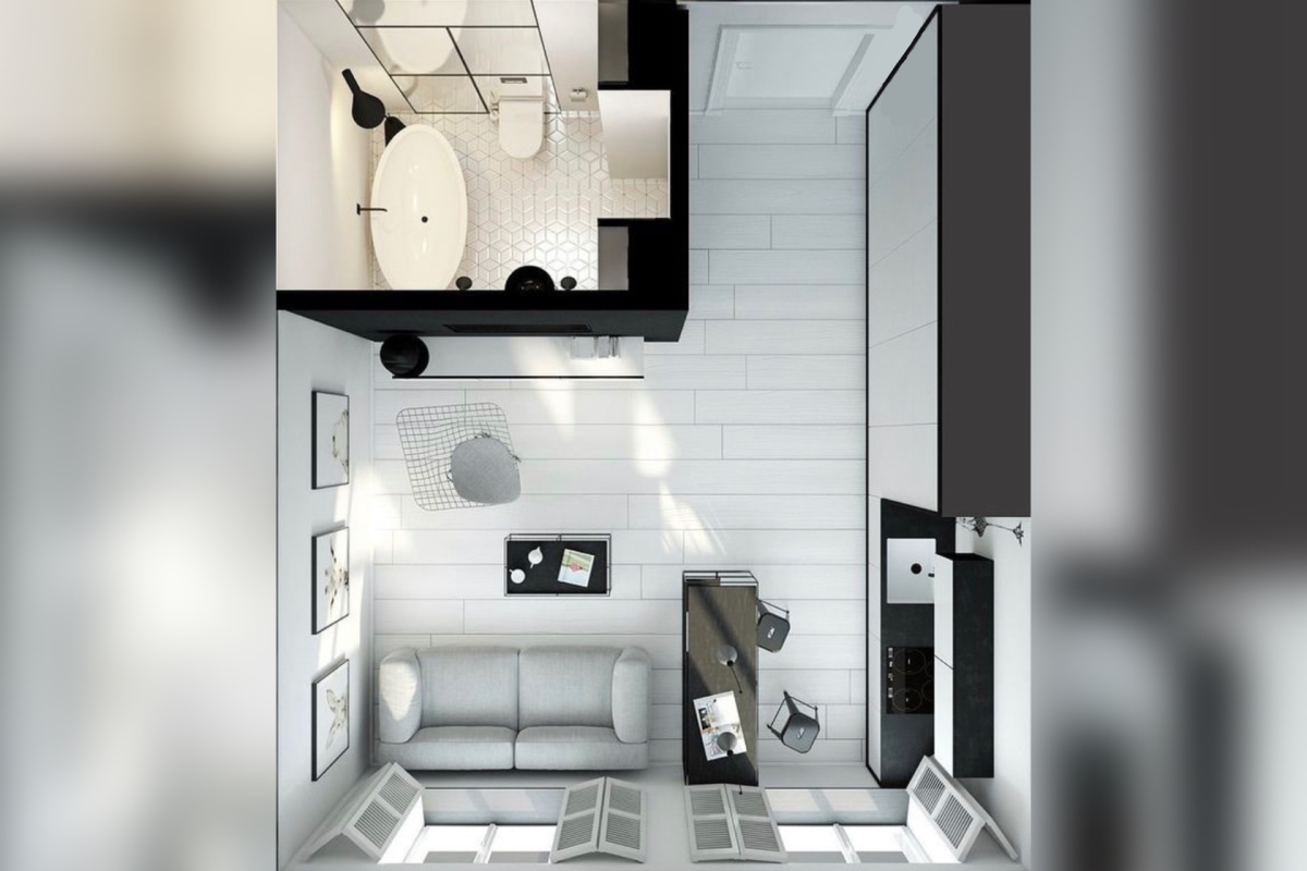 Планировка квартиры студии 20 кв.м