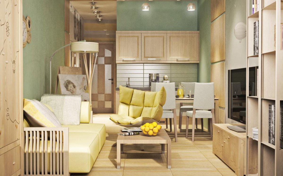 Студия 28 кв м планировка зонирование