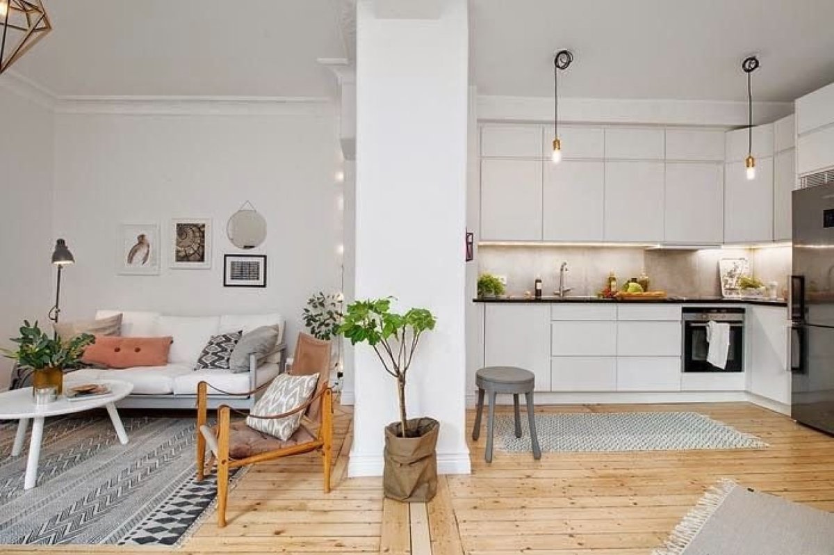 Кухня гостиная Сканди