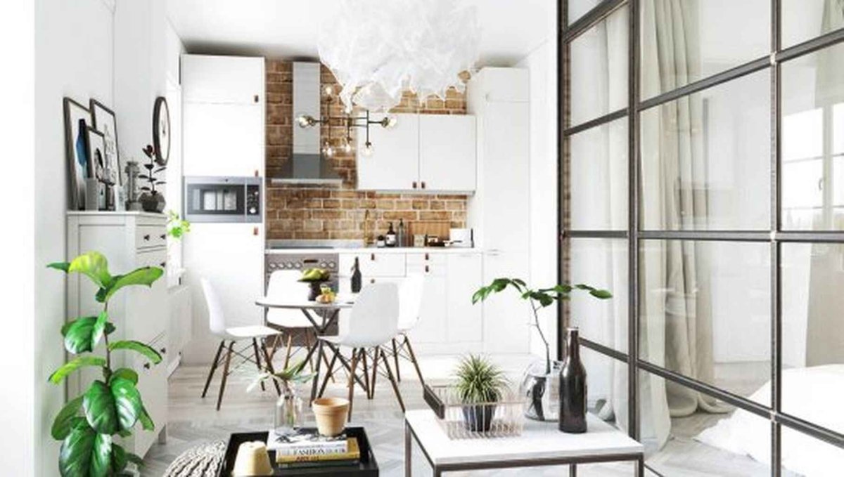 Квартира студия в скандинавском стиле