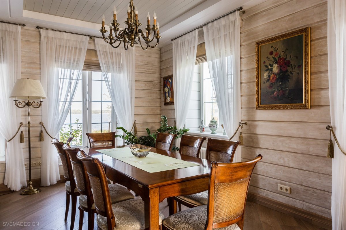 Дом из бревна интерьер