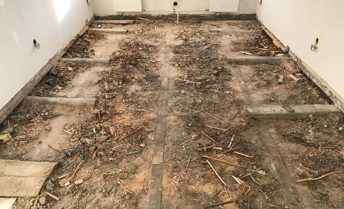 Демонтаж пола в квартире
