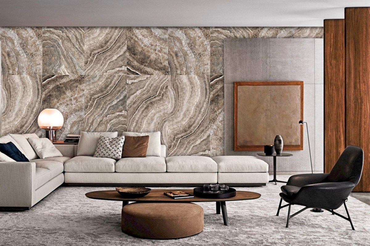 Фотообои под мрамор в интерьере