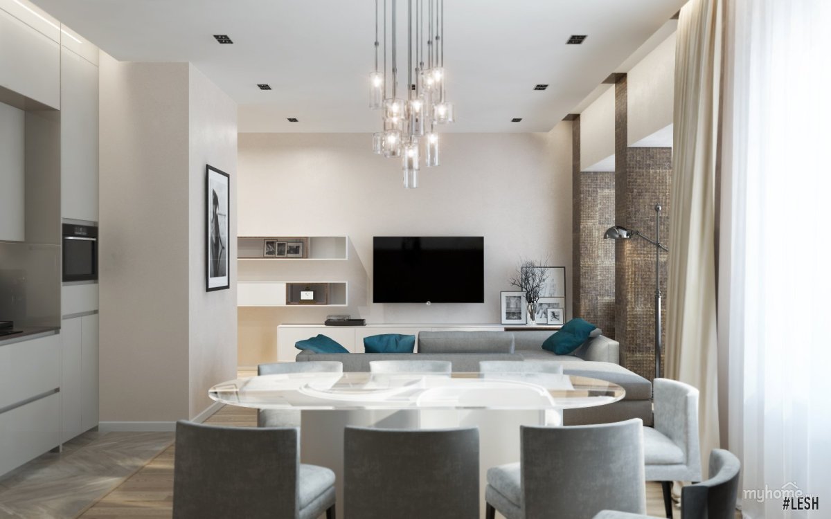 Кухня зал в стиле Конте