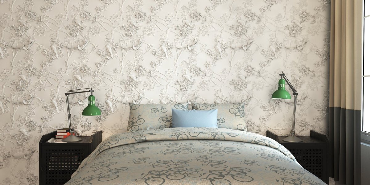 Стена над кроватью в стиле Прованс